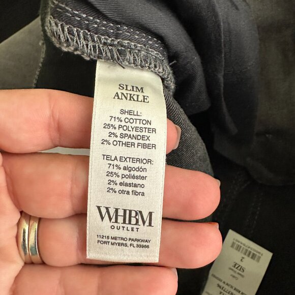 NWT White House Black Market High Rise Slim w/ Stones Jeans Slate Wash 2 #WHBM41 - Picture 7 of 11